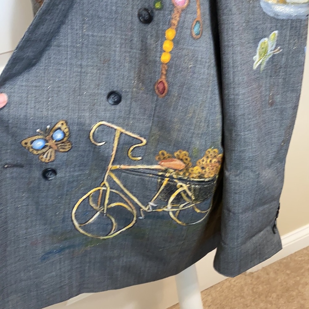 Large Hand Painted Unique Jacket - image 8